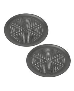 Набор из 2 больших антипригарных сковородок для пиццы Good Cook Air perfect из углеродистой стали диаметром 15,75 дюймов GoodCook, Gray