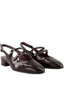 Туфли-лодочки из лакированной кожи с пряжкой Peche, каблук 25 мм Carel Paris, коричневый