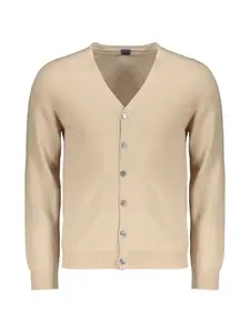 Кардиган на пуговицах с V-образным вырезом Fedeli, бежевый