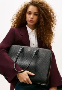 Сумка-Шоппер с тисненым монограммом Tommy Hilfiger, Black