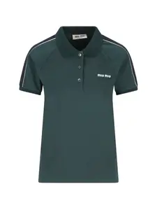 Полосатая футболка Miu Miu, зеленый