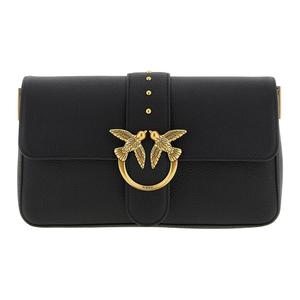 PINKO Сумка через плечо из козьей кожи LOVE Series, черная