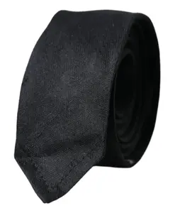 Однотонный шелковый галстук с регулируемой длиной. Dolce & Gabbana, черный