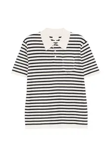 Поло в полоску с карманом A.P.C., бежевый