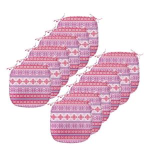 Подушки на обеденный стул ABAKUHAUS Nordic, геометрический снег, декабрь, декоративная водонепроницаемая подушка с ремнями для кухонных сидений, 40 см x 40 см — упаковка из 12 шт., фиолетовый, темно-коралловый, белый, розовый