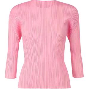 Футболка с рукавом реглан женская розовая PLEATS PLEASE ISSEY MIYAKE