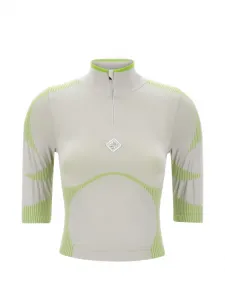 Топ с полу-молнией и логотипом Casablanca, бежевый