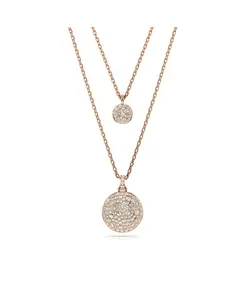 Колье с многослойным подвесным украшением Метеора из белого, родиевого, розово-золотистого или золотистого металла Swarovski, Rose Gold