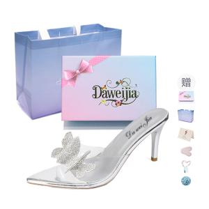 Туфли на высоком каблуке Dawei's House в подарочной коробке с серебряным бантом, цвет Silver Bowknot Box[Gift Included]