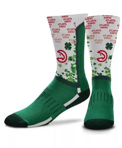 Мужские носки Atlanta Hawks Four Leaf с V-образным изгибом ко дню Святого Патрика For Bare Feet