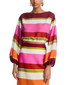 Льняной укороченный топ Lori - эксклюзив Cala de la Cruz, мультиколор