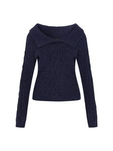 Женский свитер темно-синего цвета faina