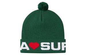 Supreme Вязаная шапка с надписью Love, Green