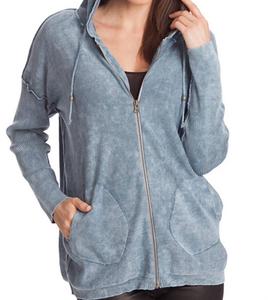 Толстовка Stonewash с капюшоном светло-голубого цвета ANGEL