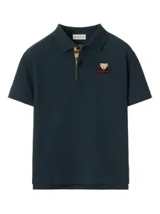 Рубашка-поло с вышивкой Thomas Bear BURBERRY KIDS, синий