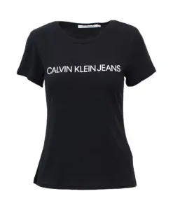 Футболка с короткими рукавами и черным принтом и логотипом Calvin Klein Jeans, черный