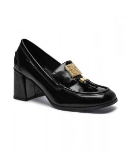 Туфли женские Dkny лакированные с декоративной пряжкой на каблуке, черный