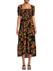 Платье-миди со сборками Karl Lagerfeld Paris, черный мульти