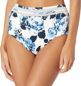 Женские плавки-бикини Tommy Hilfiger с высокой талией и полным закрытием, Blue/White Floral