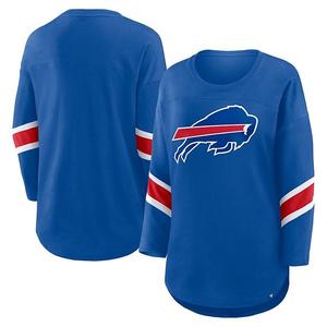 Женская футболка Royal Buffalo Bills Plus Size Redzone с 3/4 рукавом и круглым вырезом Fanatics