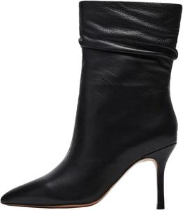 Изысканные ботильоны на шпильке с зауженным носком и плиссировкой для модных женщин WINDBXYB, Black