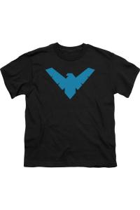 Футболка с коротким рукавом для детей с символом Найтвинга из Batman Gildan, черный