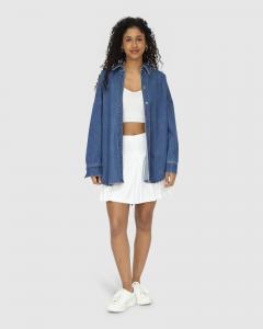 Джинсовая рубашка Into Him большого размера Belle&Bloom, цвет mid wash