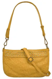 Сумка через плечо Samantha Look, натуральная кожа, производство Италия, желтый