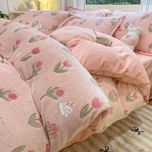 Disney Пододеяльник из флиса 90 см, комплект из 3 предметов для кровати 150х200 см, цвет Moonlight Village