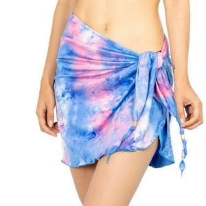 Женская пляжная юбка-парео с боковой завязкой в технике тай-дай Jordan Taylor, цвет pink blue