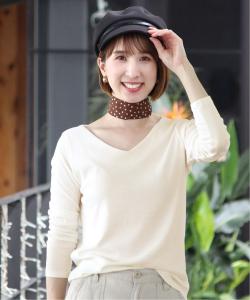 Хлопковая блузка с V-образным вырезом, сшитая из хлопка, симпатичная, с рукавами 3/4, с короткими рукавами Pourvous, цвет Off White