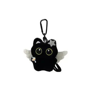 MIC RABBIT Ангел Coal Ball маленький черный кот, маленький щенок плюшевый кулон 8см высотой