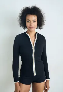 Пляжный топ-майка с длинными рукавами для отдыха на пляже Seafolly, Black