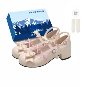 Fawn Miri Туфли Мэри Джейн на массивном каблуке женские бежевые эксклюзивная коробка в комплекте с носками, цвет Beige-Exclusive Shoe Box-Comes with Socks