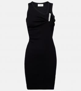 Мини-платье из хлопкового джерси Washing Clip Coperni, черный