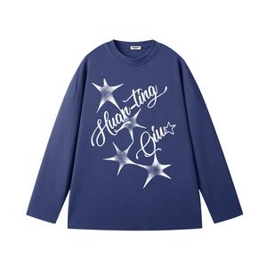 Футболка Unisex Crew Neck Moderate Straight Fit HUANQIU, темно-синий