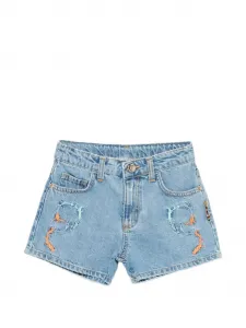 Джинсовые шорты с вышивкой Just Cavalli, синий