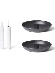 Novaliv Набор из двух конусных свечей Novaliv, черные, диаметр 13 см, золотистого цвета