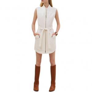 HERMES Женское белое платье без рукавов