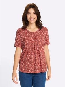 Рубашка с короткими рукавами с ржаво-красным и белым принтом Sieh an!