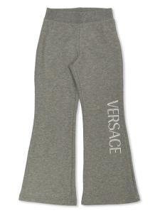 Versace Kids хлопковые спортивные брюки с логотипом, серый
