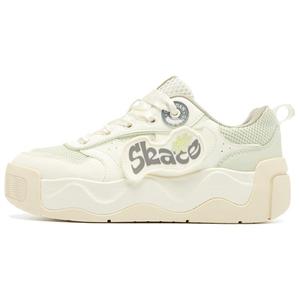 QIAODAN Износостойкие дышащие низкие кроссовки для скейтбординга женские, белые и зеленые