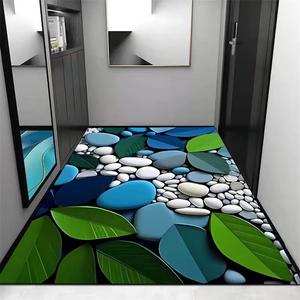 Dajiang Ковер 80х120 см из мягкого ПВХ, нескользящий, быстросохнущий, для ванной/кухни/прихожей, Fashion Element Square, красный