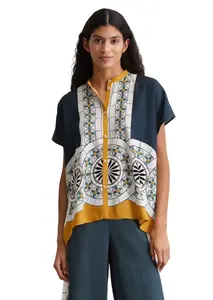 Женская расслабленная блузка без рукавов с принтом из ECOVERO от LENZING MARC  O'POLO, синий