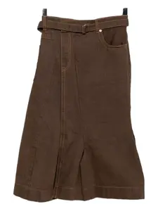 Юбка с запахом SACAI, коричневый