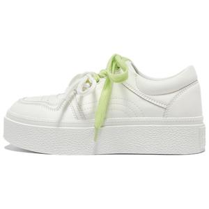 BASTO Легкие женские скейтерские кеды низкие бело-зеленые, цвет White/Green
