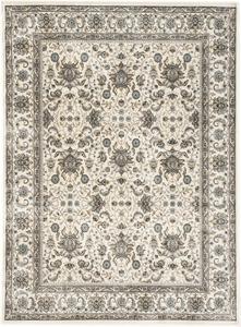 Ковер SAFAVIEH, 100 x 140 см, Atlas Collection, Ivory & Blue, традиционный восточный дизайн из вискозы, идеально для помещений с высокой проходимостью: прихожая, гостиная, спальня (ATL671F)