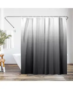 Занавеска для душа 71X74, серая с эффектом омбре, водостойкая, полиэстеровая ткань Americanflat, multi-color