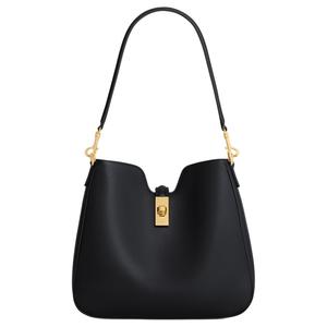 CELINE Женская черная кожаная сумка через плечо малая