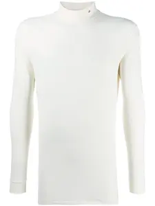 Топ с высоким воротником и вышитым логотипом Raf Simons, белый